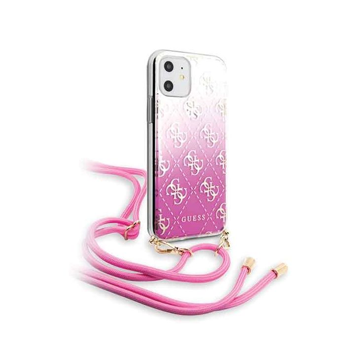 Guess GUHCN61WO4GPI iPhone 11 6,1" / Xrróżowy/pink hard case 4G Gradient na NearMe.pl