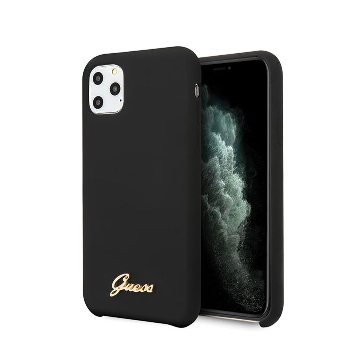 Guess GUHCN65LSLMGBK iPhone 11 Pro Maxblack/czarny hard case Silicone Vintage Gold Logo na NearMe.pl