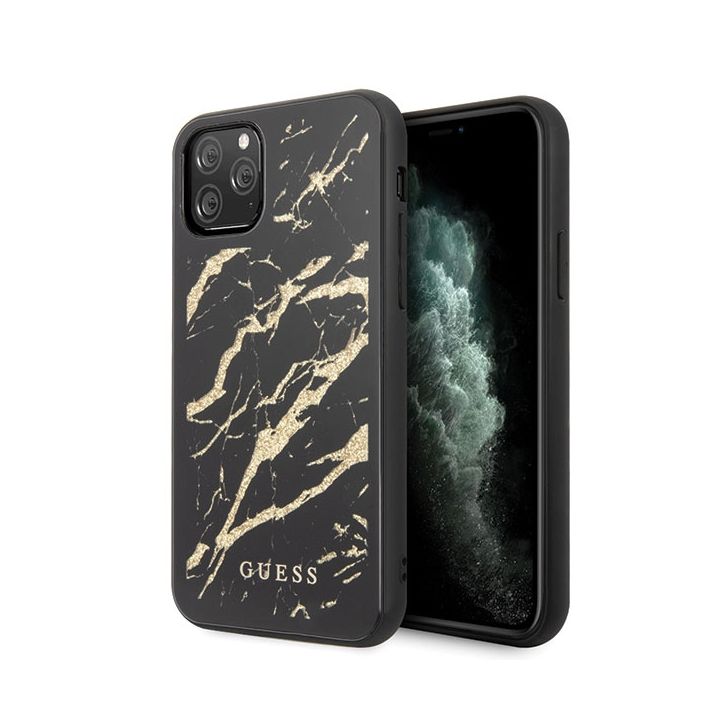 Guess GUHCN65MGGBK iPhone 11 Pro Maxczarny/black hard case Glitter Marble Glass na NearMe.pl