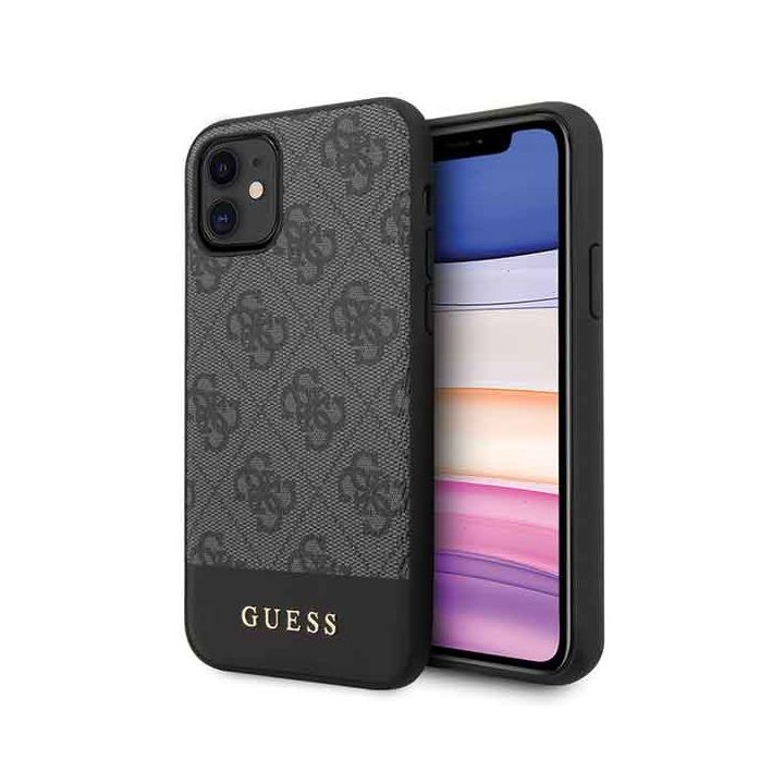 Guess GUHCN61G4GLGR iPhone 11 6,1" / Xrszary/grey hard case 4G Stripe Collection na NearMe.pl