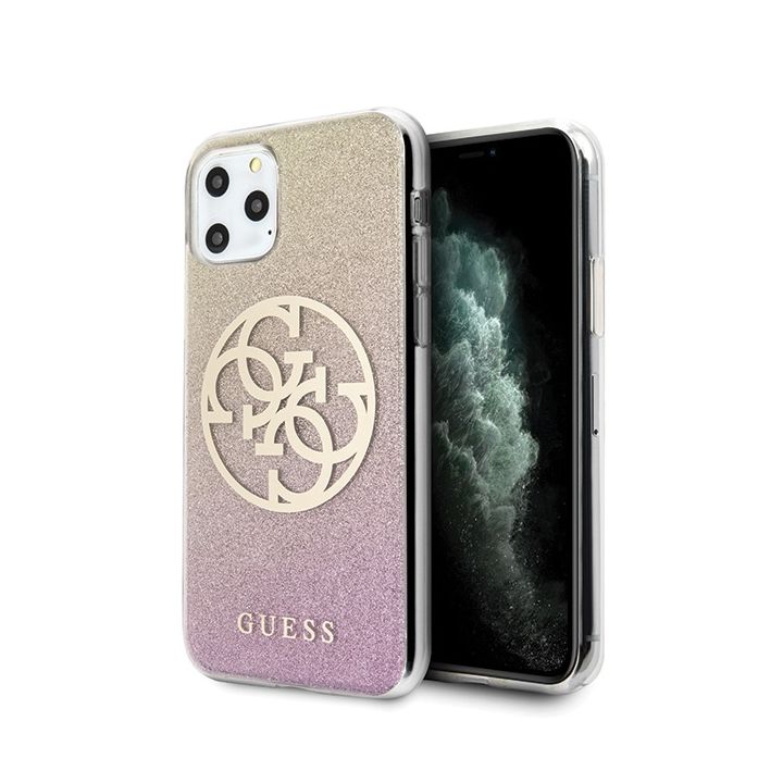 Guess GUHCN58PCUGLPGG iPhone 11 Proróżowo-złoty/gold pink hard case Glitter Gradient 4G Circle Logo na NearMe.pl