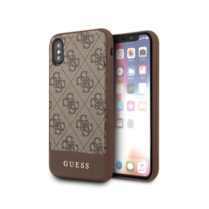 Guess GUHCPXG4GLBR iPhone X/Xsbrązowy/brown hard case 4G Stripe Collection na NearMe.pl