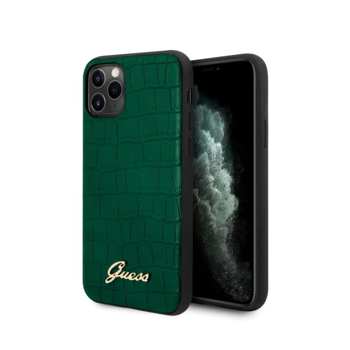 Guess GUHCN58PCUMLCRDG iPhone 11 Prozielony/dark green Croco Collection na NearMe.pl