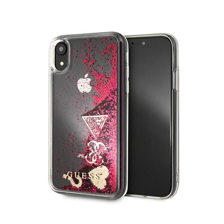 Guess GUOHCI61GLHFLRA iPhone Xrmalinowy/raspberry hardcase Glitter Charms na NearMe.pl