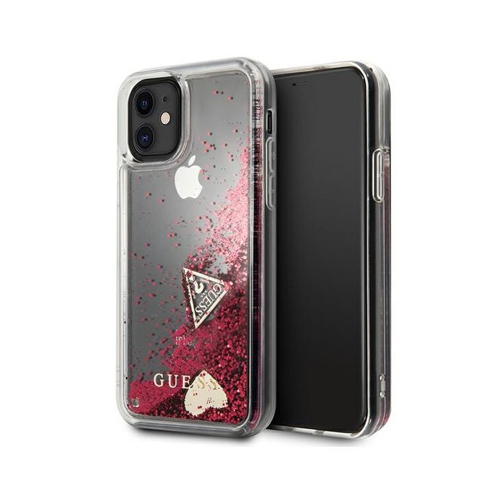 Guess GUOHCN61GLHFLRA iPhone 11 6,1" /Xr malinowy/raspberry hardcase Glitter Charms na NearMe.pl