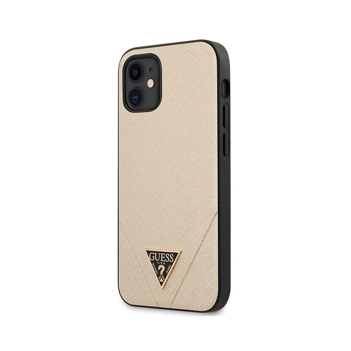 Guess GUHCP12SVSATMLLG iPhone12 mini 5,4" złoty/light gold hardcase Saffiano na NearMe.pl