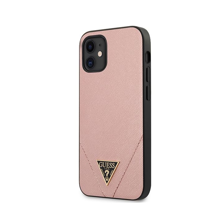 Guess GUHCP12SVSATMLPI iPhone12 mini 5,4" różowy/pink hardcase Saffiano na NearMe.pl