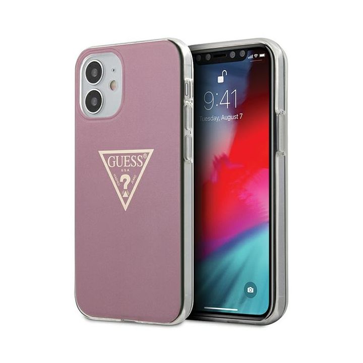 Guess GUHCP12SPCUMPTPI iPhone12 mini 5,4" różowy/pink hardcase Metallic Collection na NearMe.pl