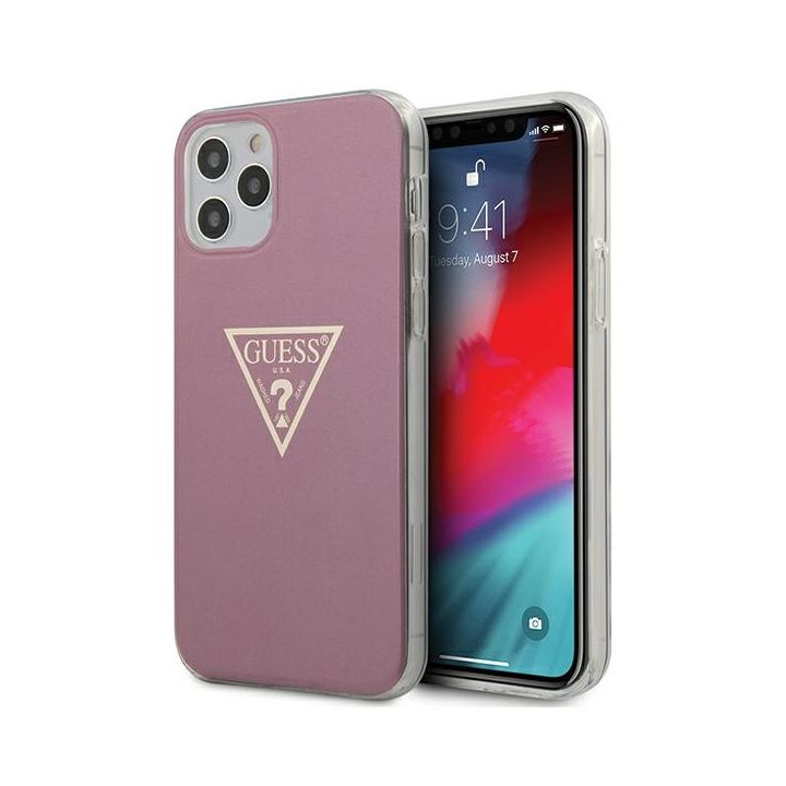 Guess GUHCP12MPCUMPTPI iPhone12/12 Pro 6,1" różowy/pink hardcase Metallic Collection na NearMe.pl