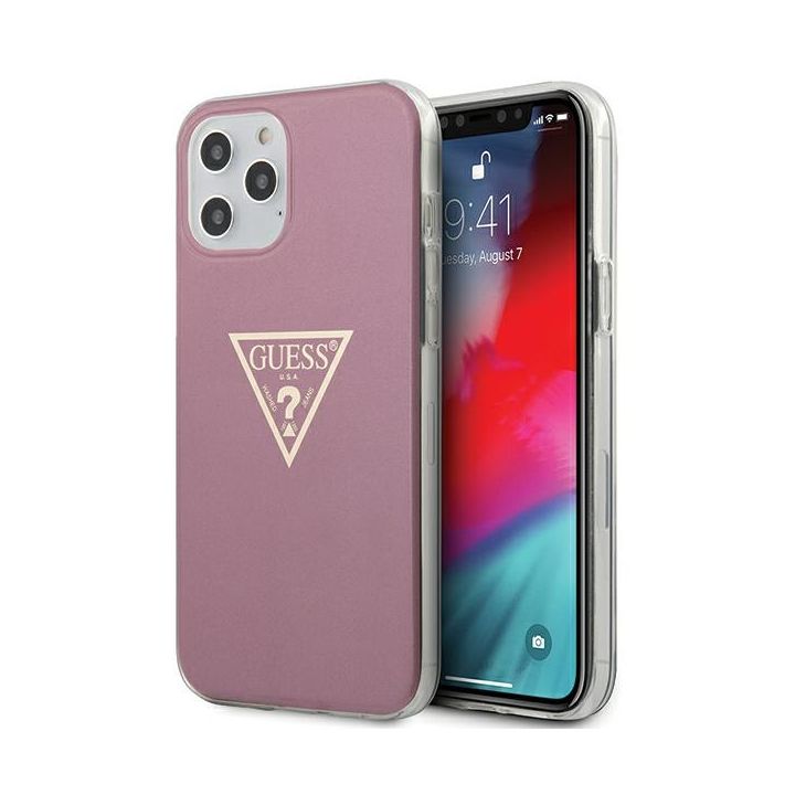 Guess GUHCP12LPCUMPTPI iPhone12 Pro Max 6,7"  różowy/pink hardcase Metallic Collection na NearMe.pl