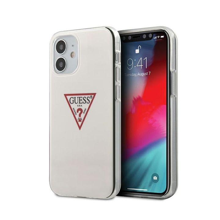 Guess GUHCP12SPCUCTLWH iPhone12 mini 5,4" biały/white hardcase Triangle Collection na NearMe.pl