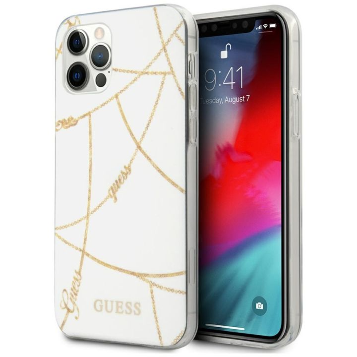 Guess GUHCP12LPCUCHWH iPhone12 Pro Max 6,7"  biały/white hardcase Gold Chain Collection na NearMe.pl