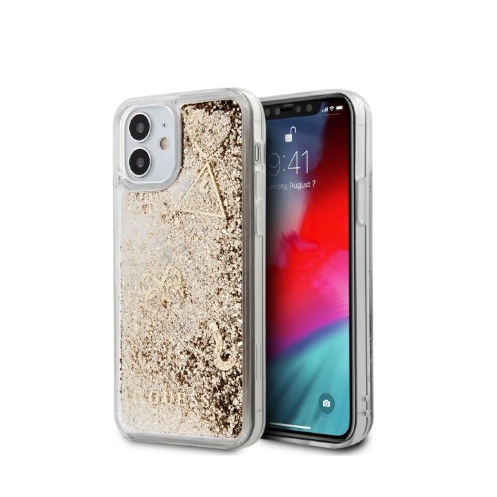 Guess GUHCP12SGLHFLGO iPhone 12 mini 5,4" gold/złoty hardcase Glitter Charms na NearMe.pl