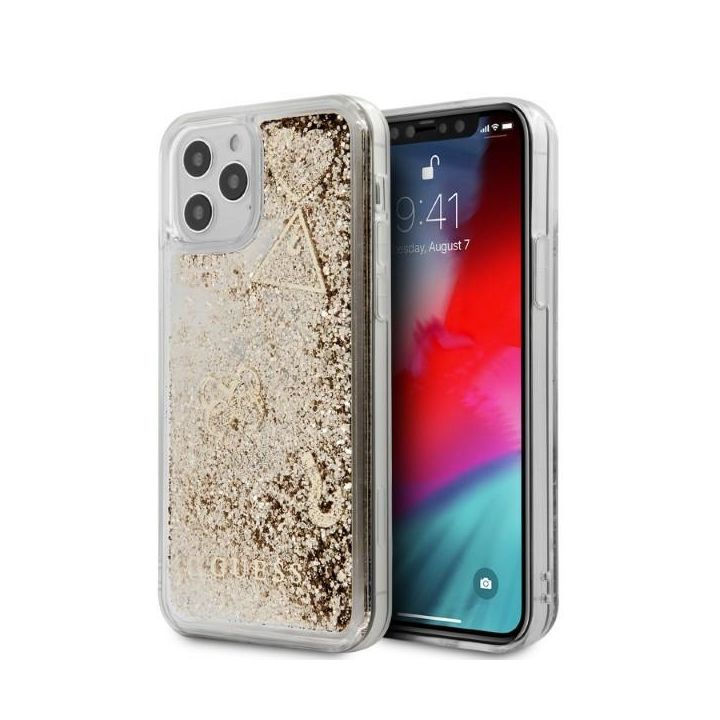 Guess GUHCP12LGLHFLGO iPhone12 Pro Max 6,7" gold/złoty hardcase Glitter Charms na NearMe.pl