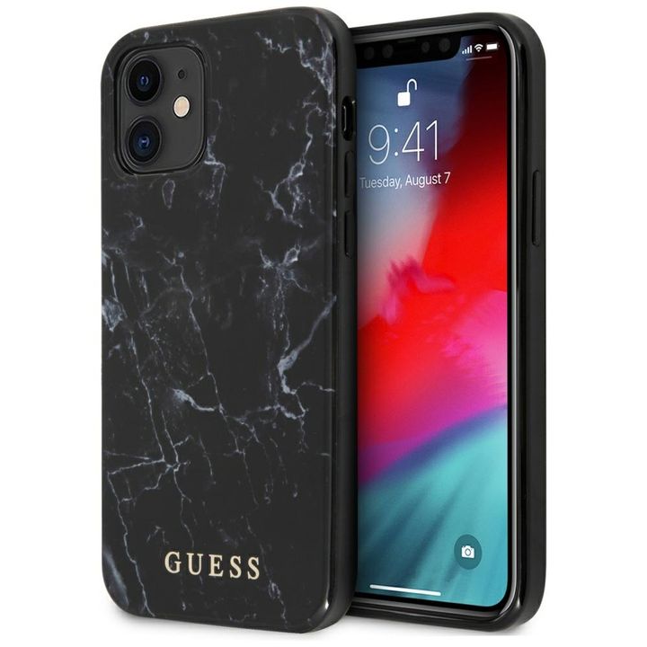 Guess GUHCP12SPCUMABK iPhone12 mini 5,4" czarny/black hardcase Marble na NearMe.pl