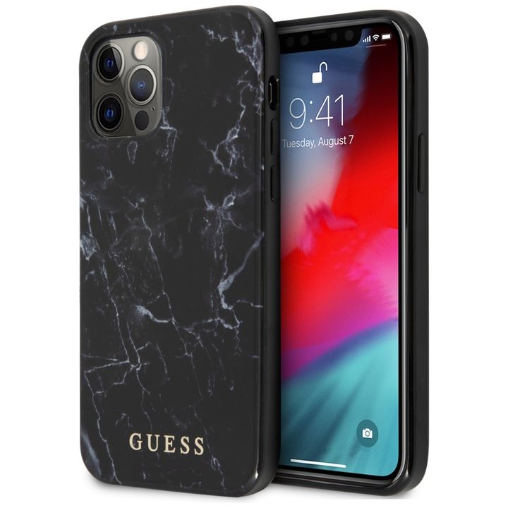 Guess GUHCP12LPCUMABK iPhone12 Pro Max 6,7"  czarny/black hardcase Marble na NearMe.pl