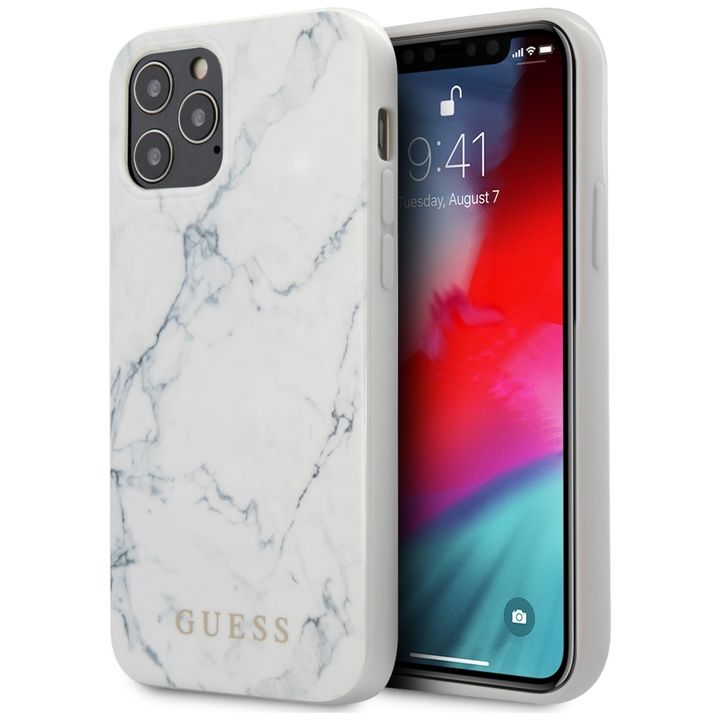 Guess GUHCP12LPCUMAWH iPhone12 Pro Max 6,7"  biały/white hardcase Marble na NearMe.pl