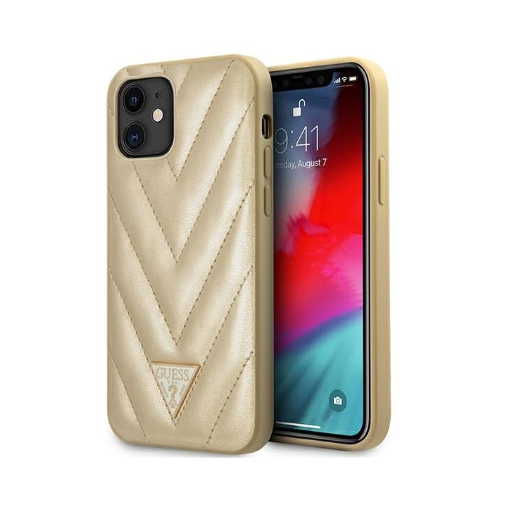 Guess GUHCP12SPUVQTMLBE iPhone 12 mini 5,4" złoty/gold hardcase V-Quilted Collection na NearMe.pl