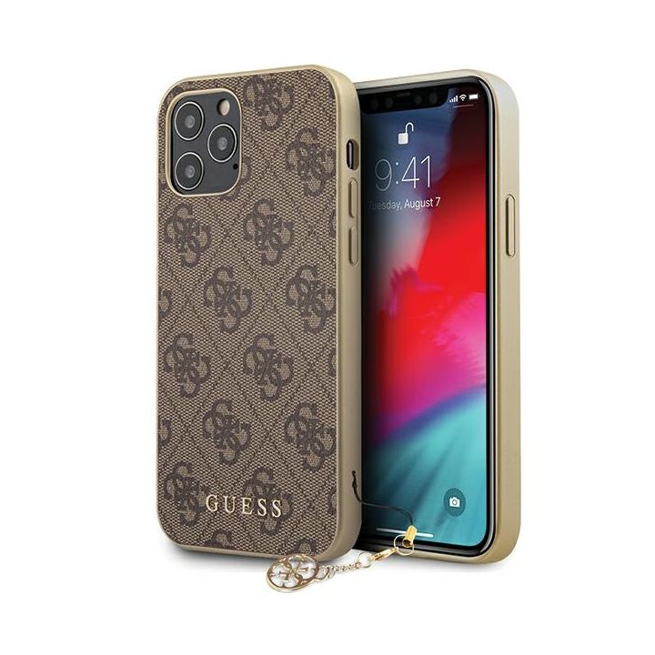 Guess GUHCP12MGF4GBR iPhone 12/12 Pro 6,1" brązowy/brown hardcase 4G Charms Collection na NearMe.pl