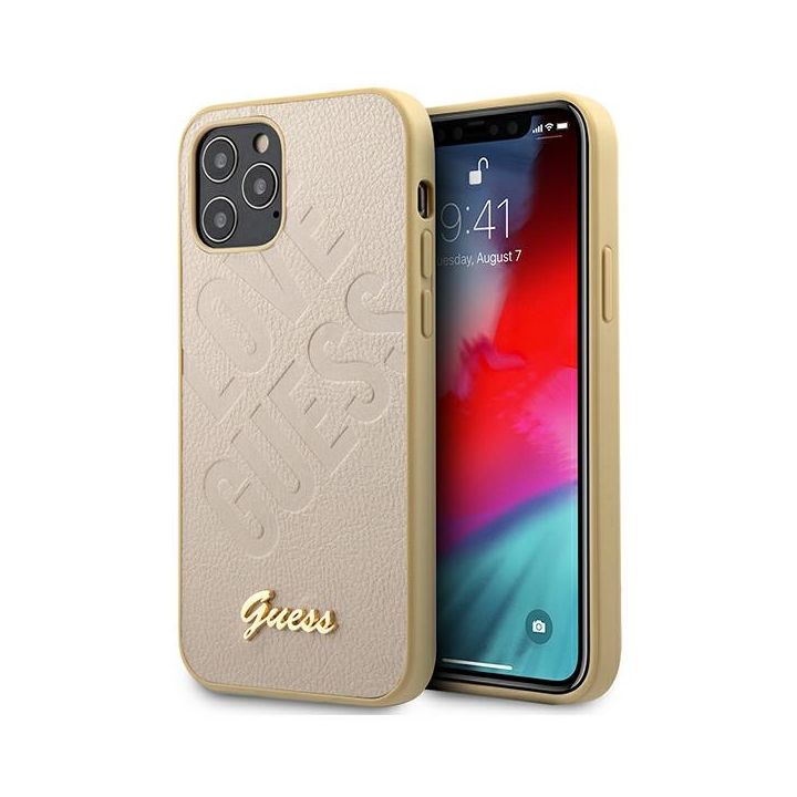 Guess GUHCP12LPUILGLG iPhone 12 Pro Max6,7" złoty/gold hardcase Iridescent Love Script Gold Logo na NearMe.pl