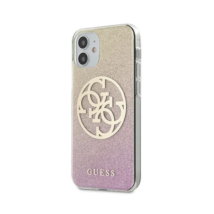 Guess GUHCP12SPCUGLPGG iPhone 12 mini5,4" różowo-złoty/gold pink hardcase Glitter Gradient 4G Circle Logo na NearMe.pl