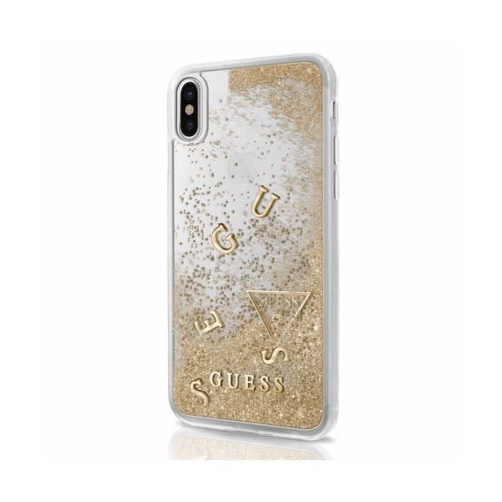 Guess GUHCPXGLUFLGO iPhone X gold/złotyhard case Glitter Liquid na NearMe.pl