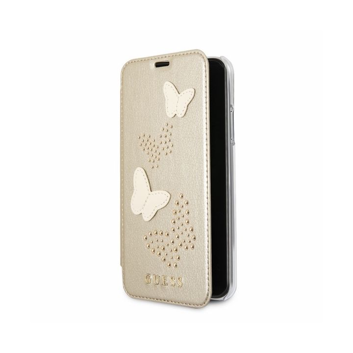 Guess GUFLBKPXPBUBE iPhone X beige/ beżowy book Studs & Sparkles na NearMe.pl