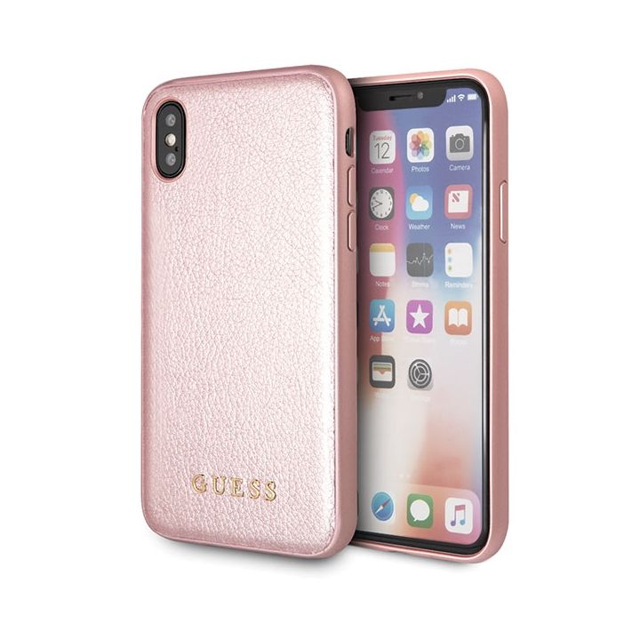 Guess GUHCPXIGLRG iPhone X/Xs rose gold/różowo-złoty hard case Iridescent na NearMe.pl