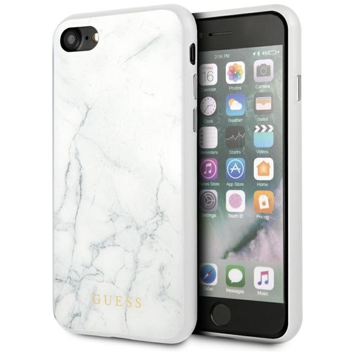 Guess GUHCI8HYMAWH iPhone 7/8/SE 2020/ SE 2022 biały/white Marble na NearMe.pl