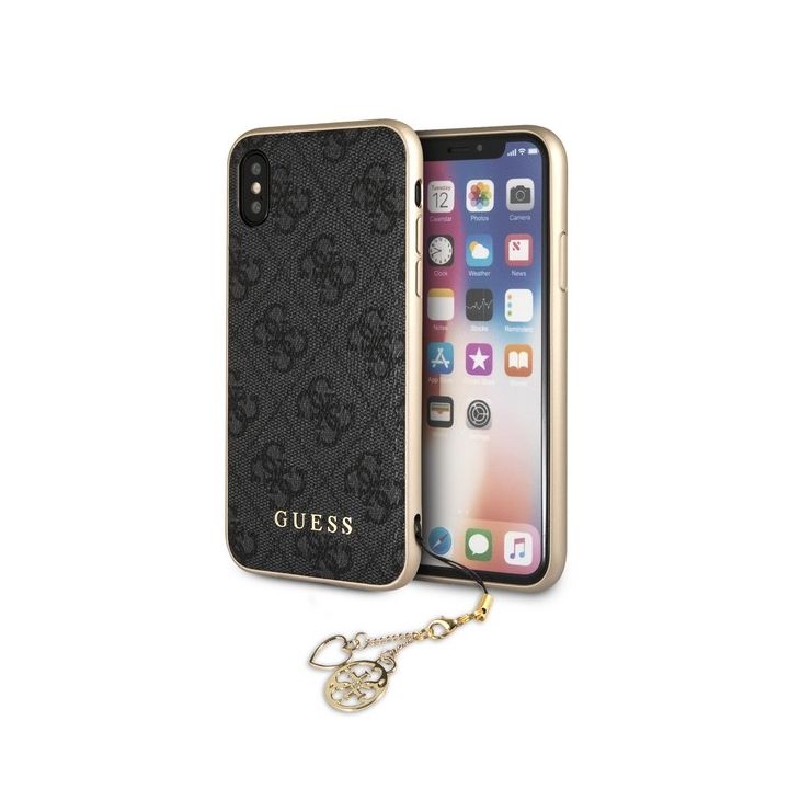 Guess GUHCPXGF4GGR iPhone X/Xs grey/szary hard case 4G Charms Collection na NearMe.pl