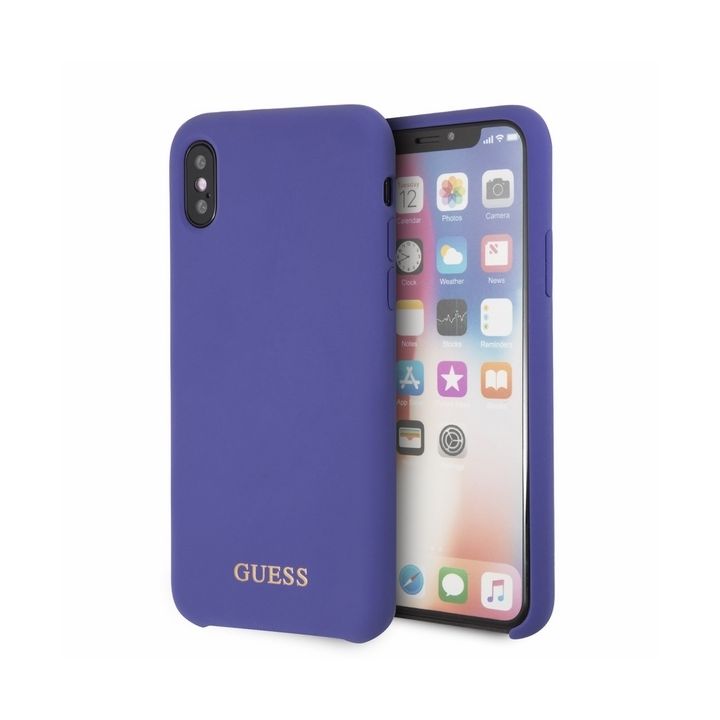 Guess GUHCPXLSGLUV iPhone X/Xs purple/fioletowy hard case Silicone na NearMe.pl