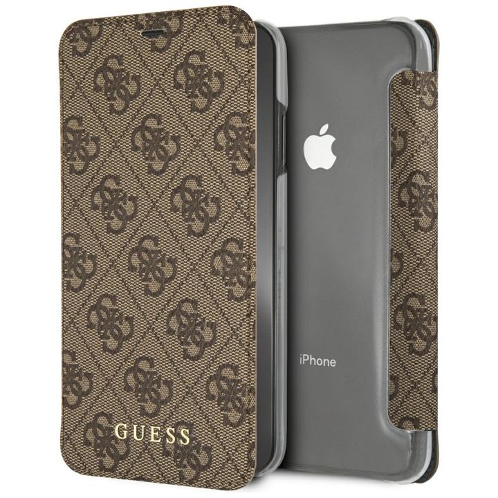 Guess GUFLBKI65GF4GBR iPhone Xs Maxbrown/brązowy book 4G Charms Collection na NearMe.pl