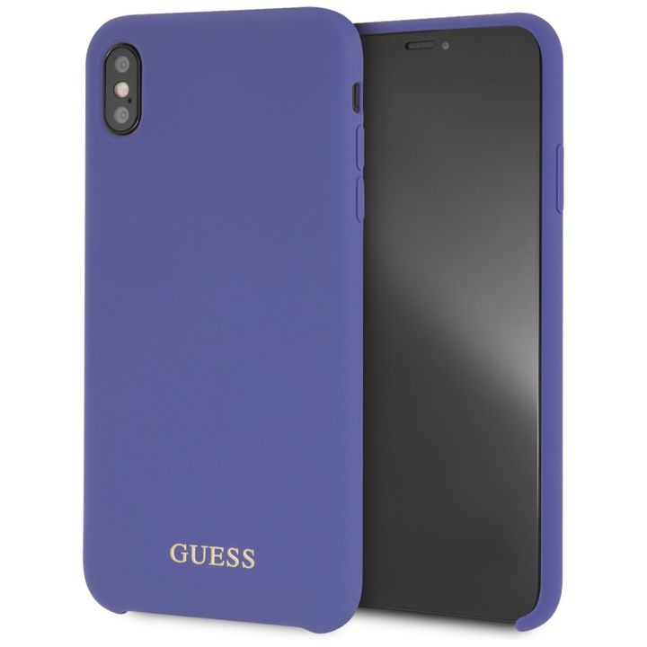 Guess GUHCI65LSGLUV iPhone Xs Max purple/fioletowy hard case Silicone na NearMe.pl