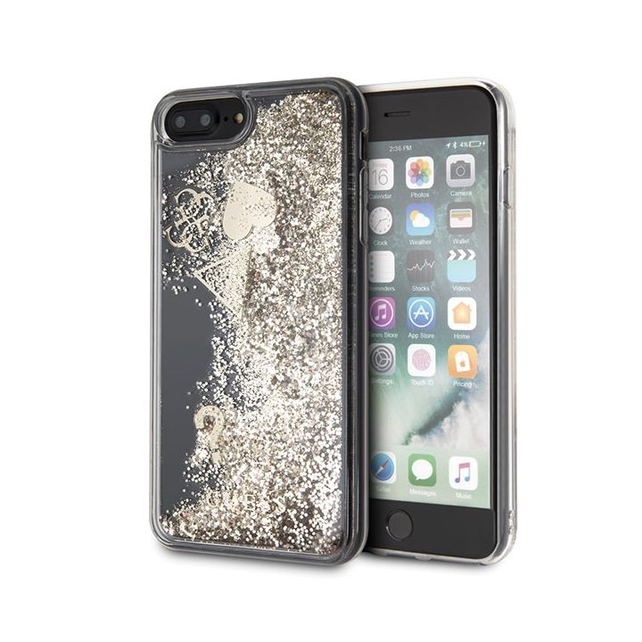 Guess GUHCI8LGLHFLGO iPhone 7/8 Plusgold/złoty hard case Glitter Hearts na NearMe.pl