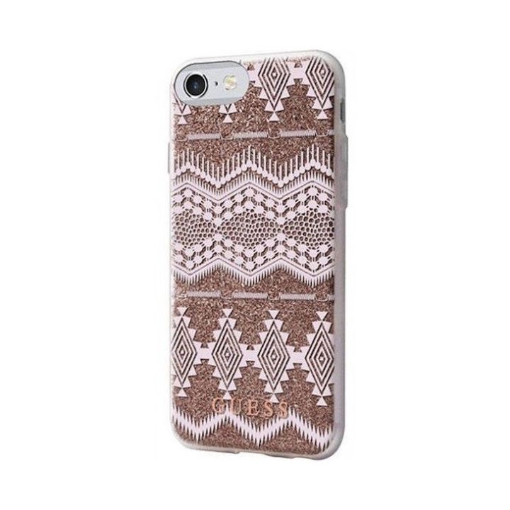 Guess GUHCP7TGTA iPhone 7/8/SE 2020/ SE 2022 beżowy/taupe hardcase Aztec Tribal 3D na NearMe.pl
