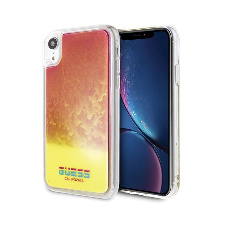 Guess GUHCI61GLCPI iPhone Xr różowy/pink hard case California Glow in the dark na NearMe.pl