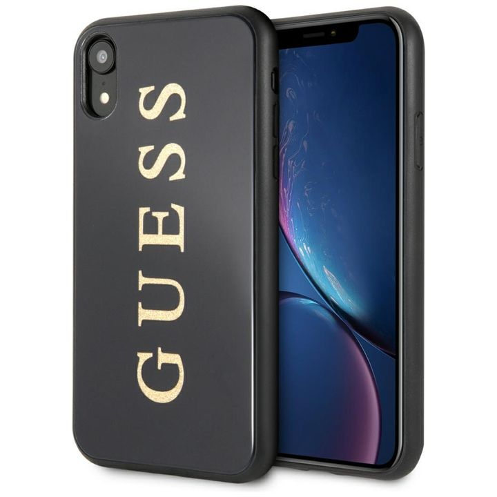 Guess GUHCI61TGGGBK iPhone Xr czarny/black hard case Classic Double Layer Glitter na NearMe.pl