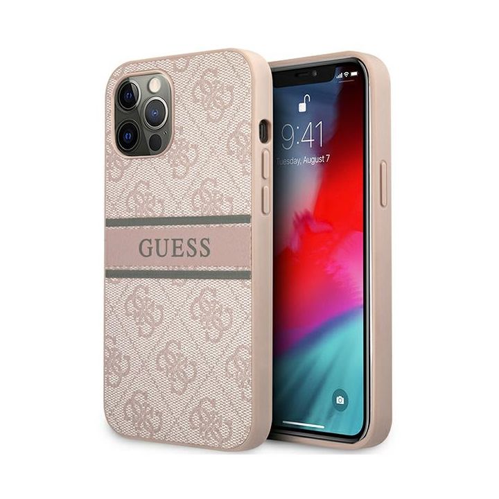 Guess GUHCP12M4GDPI iPhone 12/12 Pro6,1" różowy/pink hardcase 4G Stripe na NearMe.pl