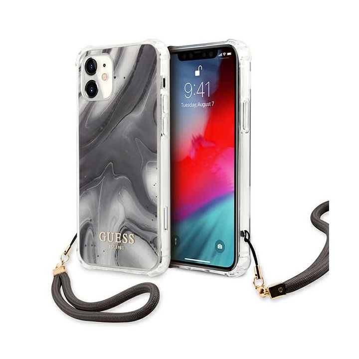 Guess GUHCP12SKSMAGR iPhone 12 mini 5,4" szary/grey hardcase Marble Collection na NearMe.pl