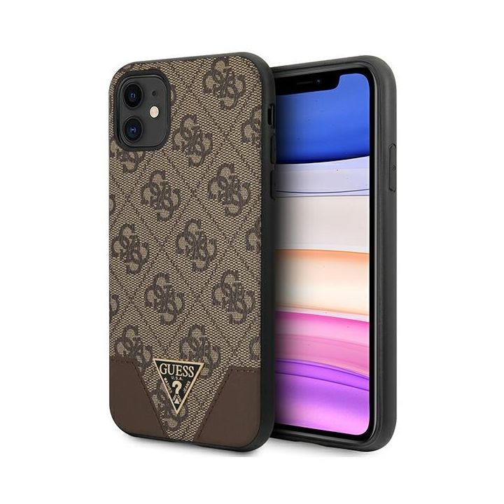 Guess GUHCN61PU4GHBR iPhone 11 6,1" / Xr6,1" brązowy/brown hardcase 4G Triangle Collection na NearMe.pl