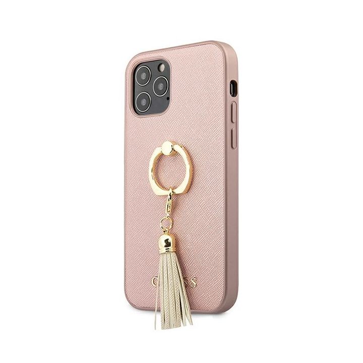 Guess GUHCP12MRSSARG iPhone 12/12 Pro6,1" różowy/pink hardcase Saffiano with ring stand na NearMe.pl
