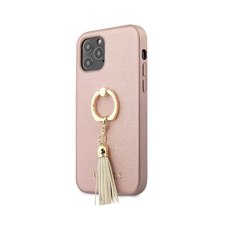 Guess GUHCP12LRSSARG iPhone 12 Pro Max6,7" różowy/pink hardcase Saffiano with ring stand na NearMe.pl