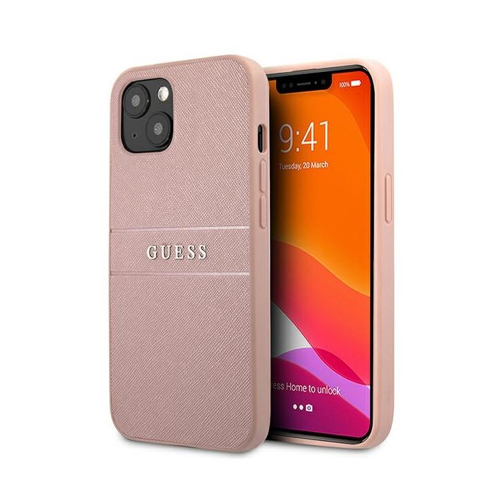 Guess GUHCP13SPSASBPI iPhone 13 mini5,4" różowy/pink hardcase Saffiano Stripe na NearMe.pl
