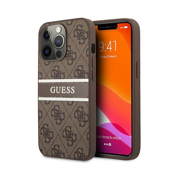 Guess GUHCP13L4GDBR iPhone 13 Pro / 136"1 brązowy/brown hardcase 4G Stripe na NearMe.pl
