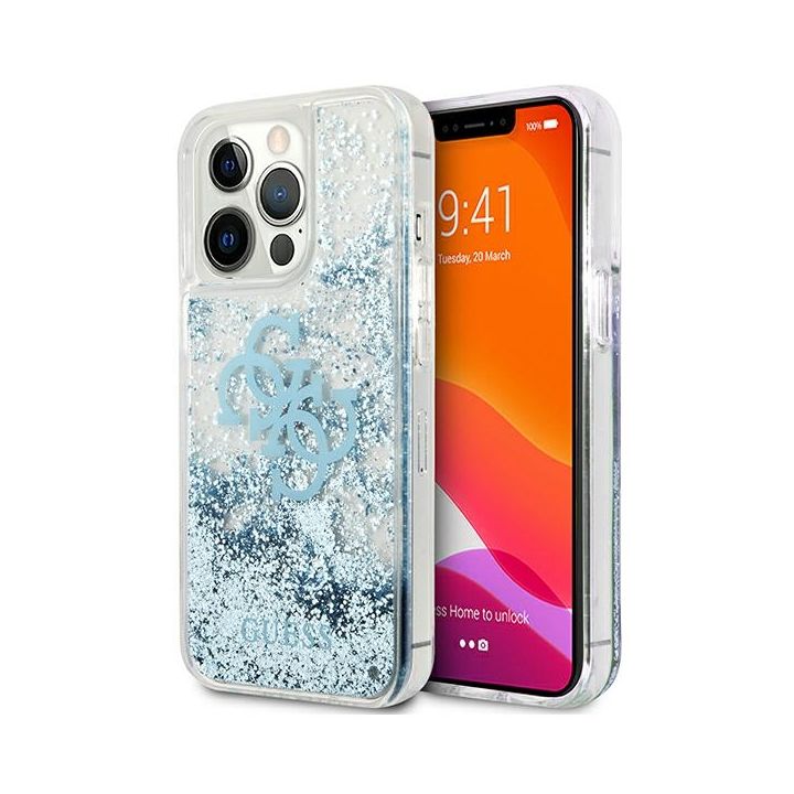 Guess GUHCP13LLG4GBL iPhone 13 Pro / 136,1" niebieski/blue hardcase 4G Big Liquid Glitter na NearMe.pl