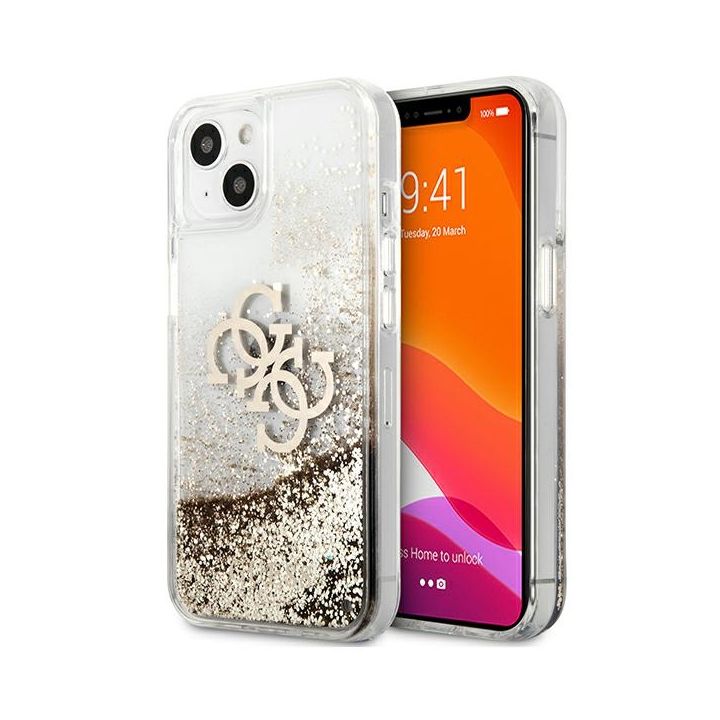 Guess GUHCP13SLG4GGO iPhone 13 mini 5,4"złoty/gold hardcase 4G Big Liquid Glitter na NearMe.pl