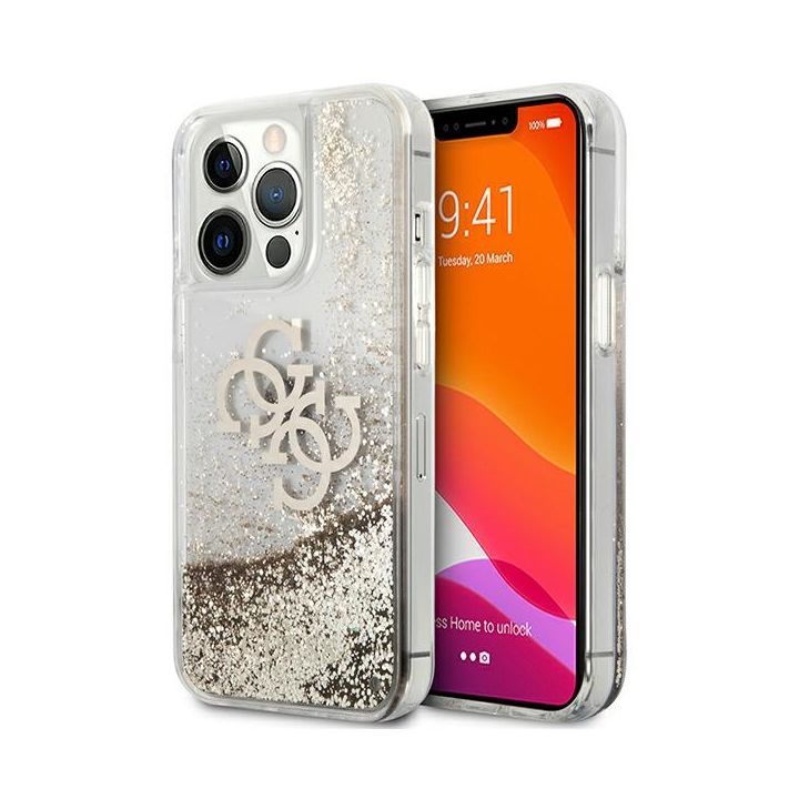 Guess GUHCP13LLG4GGO iPhone 13 Pro / 136,1" złoty/gold hardcase 4G Big Liquid Glitter na NearMe.pl