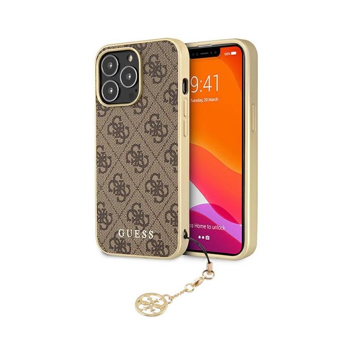 Guess GUHCP13LGF4GBR iPhone 13 Pro /  13 6,1" brązowy/brown hardcase 4G Charms Collection na NearMe.pl
