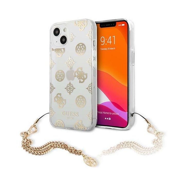 Guess GUHCP13SKSPEGO iPhone 13 mini 5,4"złoty/gold hardcase Peony Chain Collection na NearMe.pl