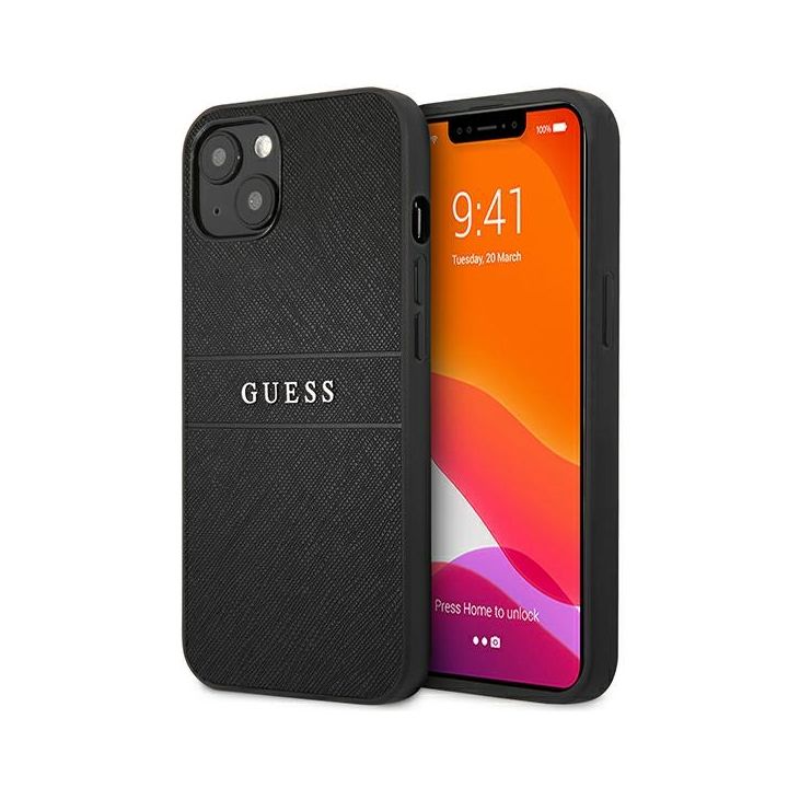 Guess GUHCP13MPSASBBK iPhone 13 / 14 / 15 6.1" czarny/black Saffiano Strap na NearMe.pl